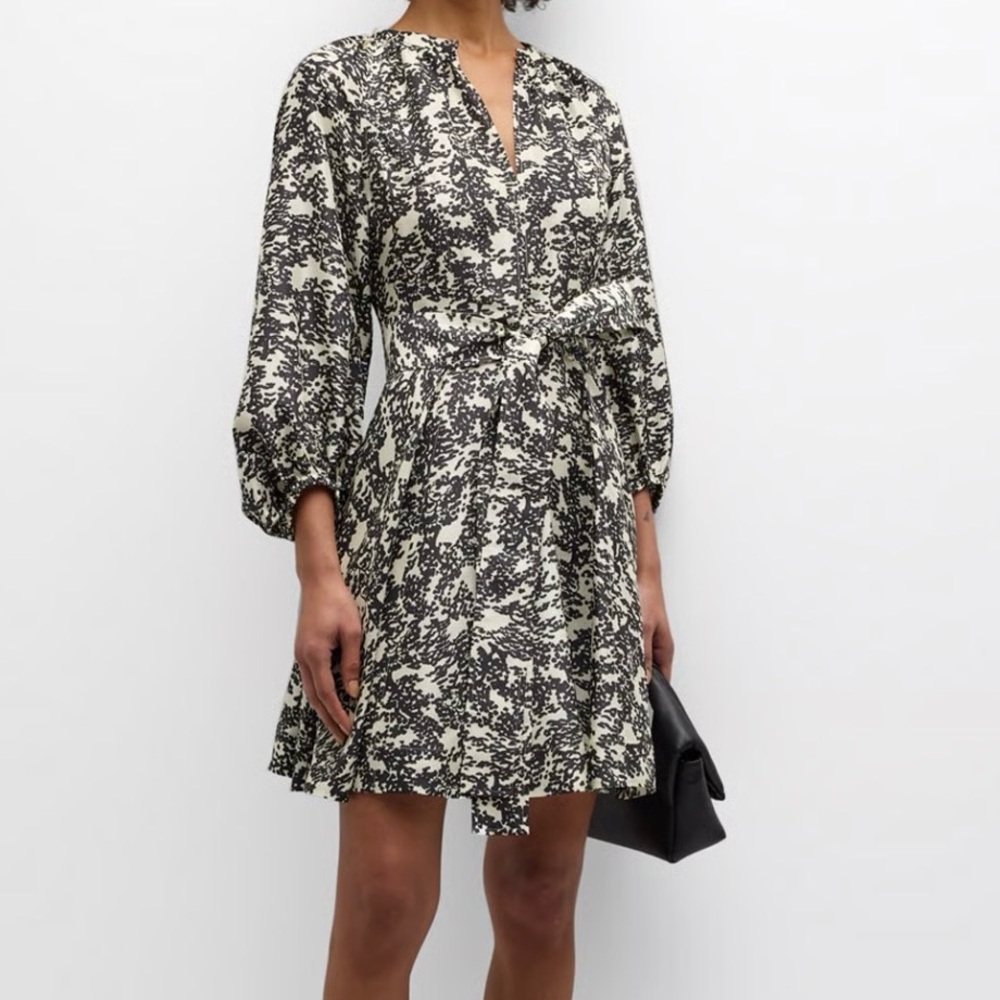 Oroton Juniper Print Short Dress Size 14 Botanical Print *FLAWED*